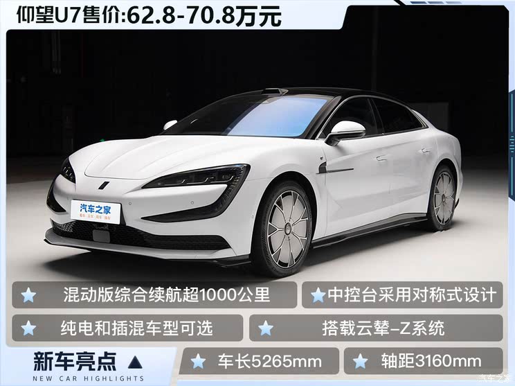 仰望U7正式上市，售62.8万起！百万旗舰轿车，能否打动你？